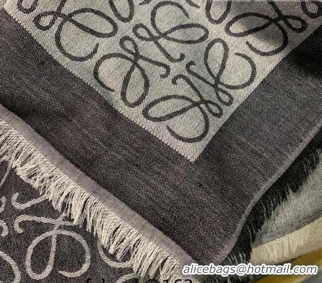 Well Crafted Loewe Anagram Wool Square Shawl Scarf 140cm 2212 Grey 2022