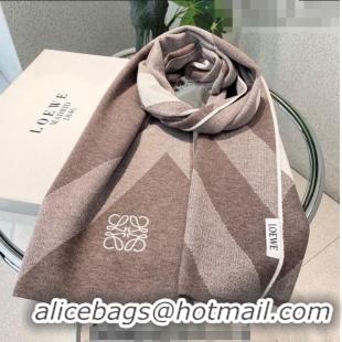 New Design Loewe Cashmere Knit Scarf 32x180cm 0104 Beige 2022