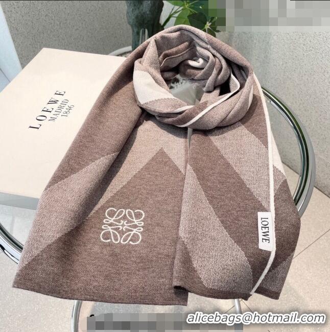 New Design Loewe Cashmere Knit Scarf 32x180cm 0104 Beige 2022