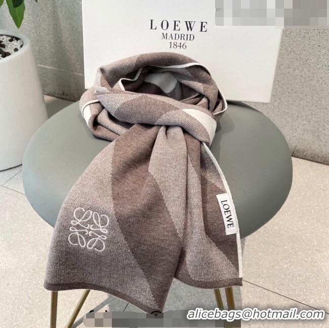 New Design Loewe Cashmere Knit Scarf 32x180cm 0104 Beige 2022