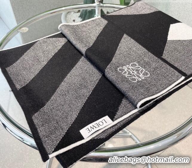 Super Quality Loewe Cashmere Knit Scarf 32x180cm 0104 Black 2022