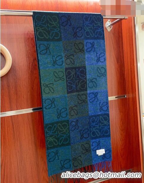 Trendy Design Loewe Wool Cashmere Long Scarf 40x200cm 0807 Blue 2023