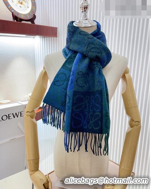 Trendy Design Loewe Wool Cashmere Long Scarf 40x200cm 0807 Blue 2023