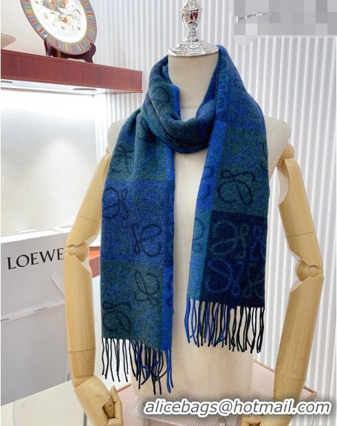 Trendy Design Loewe Wool Cashmere Long Scarf 40x200cm 0807 Blue 2023