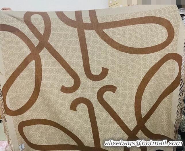 Affordable Price Loewe Anagram Wool Scarf 130x140cm 0815 Beige 2023