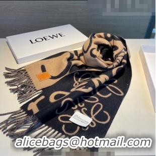 Popular Style Loewe Wool Cashmere Scarf 30x180cm Camel L5061 Brown/Black 2023