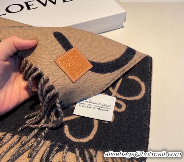 Popular Style Loewe Wool Cashmere Scarf 30x180cm Camel L5061 Brown/Black 2023