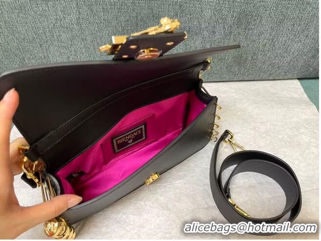 Unique Grade Fendi and Versace Original Leather Baguette Bag 56871 Black