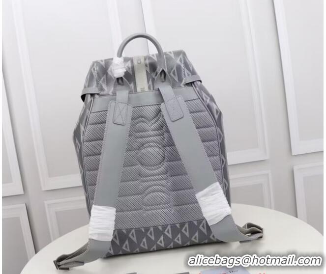 Promotional DIOR HIT THE ROAD BACKPACK Dior Gray CD Diamond Canvas and Smooth Calfskin 1ESBA021CD