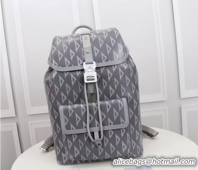 Promotional DIOR HIT THE ROAD BACKPACK Dior Gray CD Diamond Canvas and Smooth Calfskin 1ESBA021CD