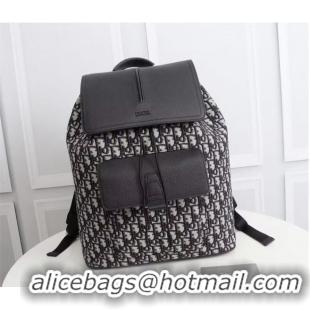 Grade Design DIOR BACKPACK Beige and Black Dior Oblique Jacquard and Black Grained Calfskin CM1062A