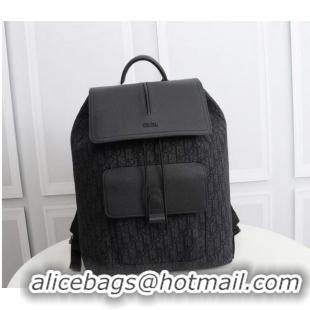 Grade Design DIOR BACKPACK Black Dior Oblique Jacquard and Black Grained Calfskin CM1062A