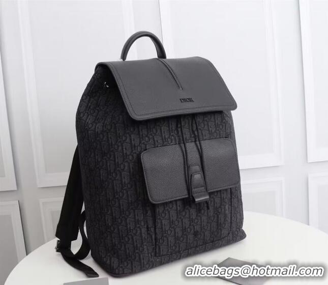 Grade Design DIOR BACKPACK Black Dior Oblique Jacquard and Black Grained Calfskin CM1062A