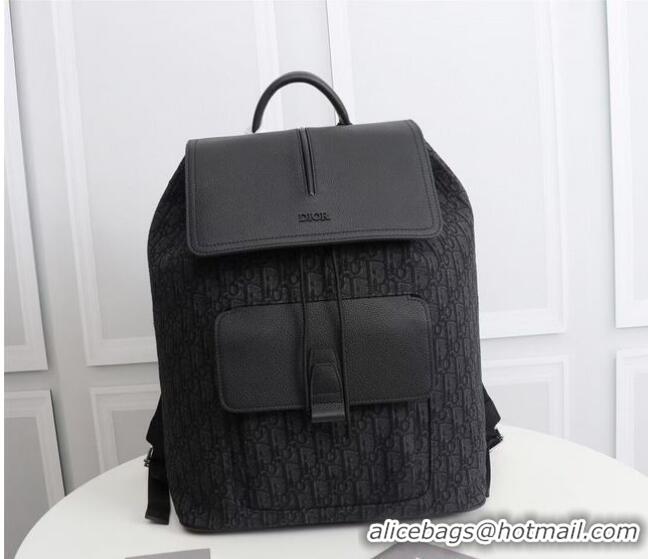 Grade Design DIOR BACKPACK Black Dior Oblique Jacquard and Black Grained Calfskin CM1062A