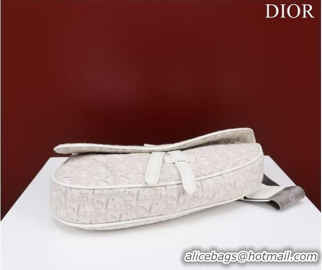 Buy Inexpensive Dior Essentials SADDLE BAG Oblique Jacquard 1ADPO093 White