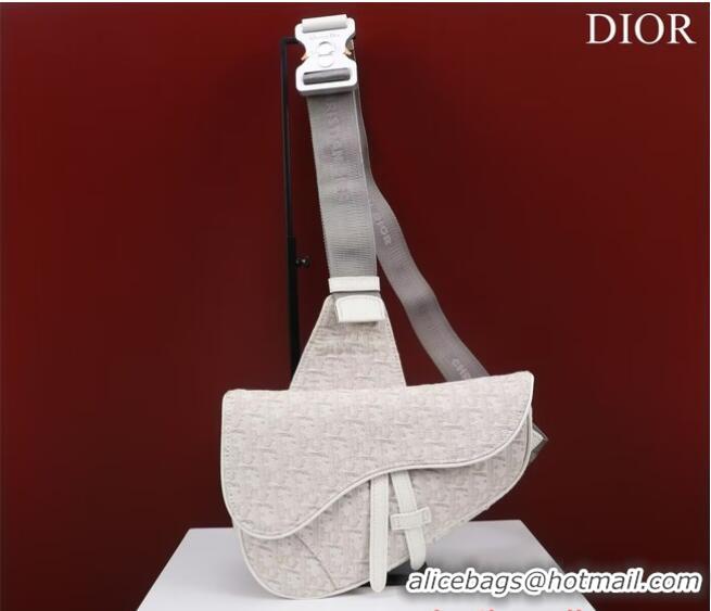 Buy Inexpensive Dior Essentials SADDLE BAG Oblique Jacquard 1ADPO093 White