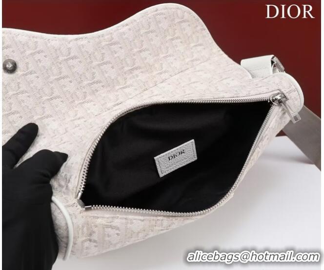 Buy Inexpensive Dior Essentials SADDLE BAG Oblique Jacquard 1ADPO093 White