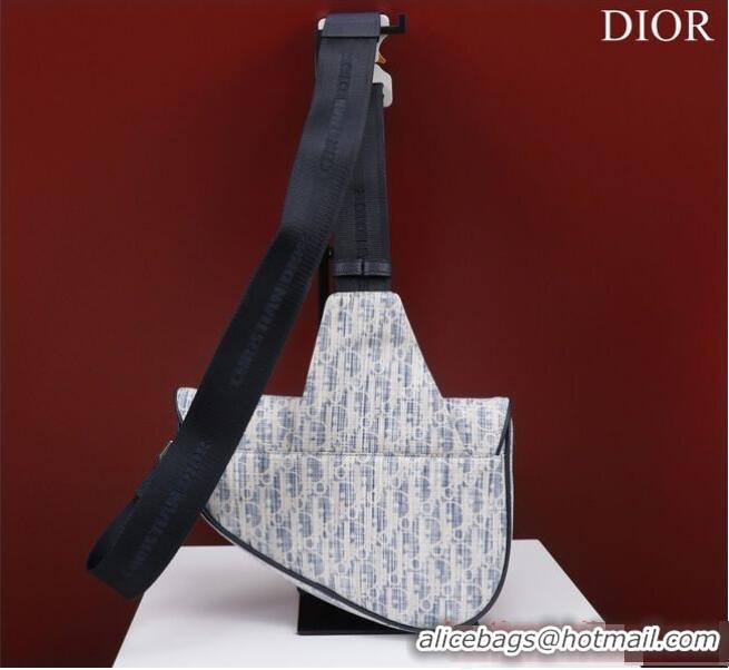 Low Price Dior Essentials SADDLE BAG Oblique Jacquard 1ADPO093 light blue