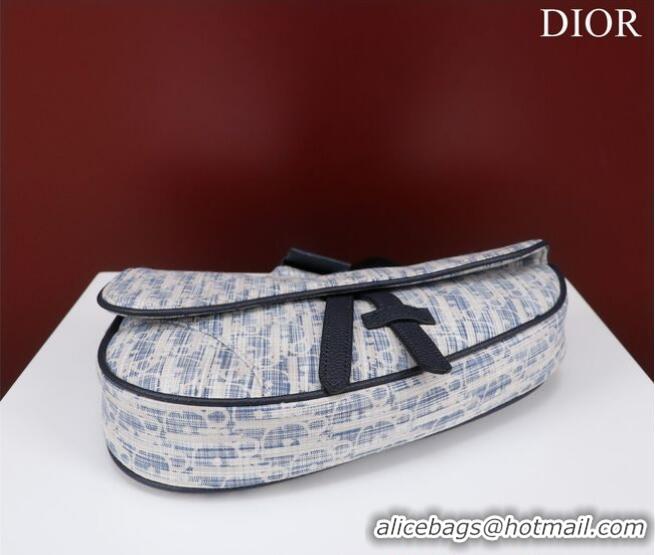 Low Price Dior Essentials SADDLE BAG Oblique Jacquard 1ADPO093 light blue