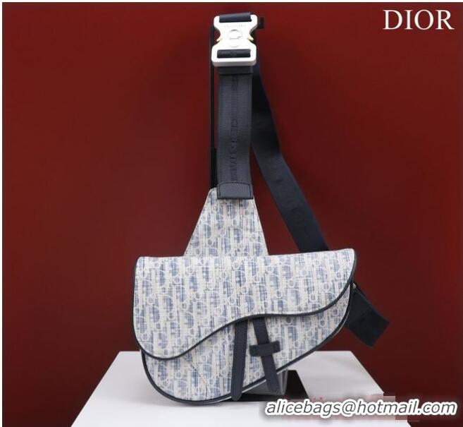 Low Price Dior Essentials SADDLE BAG Oblique Jacquard 1ADPO093 light blue