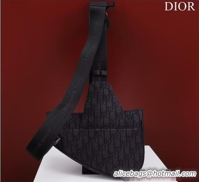 Low Price Dior Essentials SADDLE BAG Oblique Jacquard 1ADPO093 black