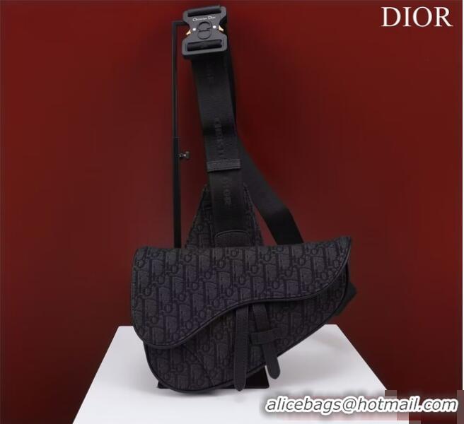 Low Price Dior Essentials SADDLE BAG Oblique Jacquard 1ADPO093 black