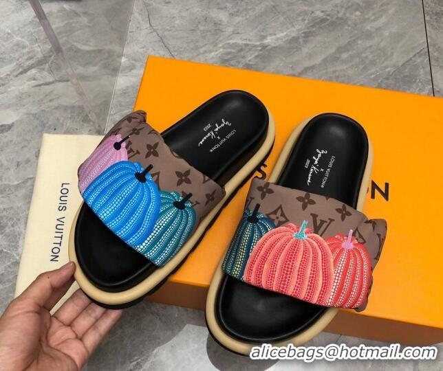 Best Product Louis Vuitton Pumpkin Pool Pillow Flat Comfort Slide Sandals Monogram Reverse 607112