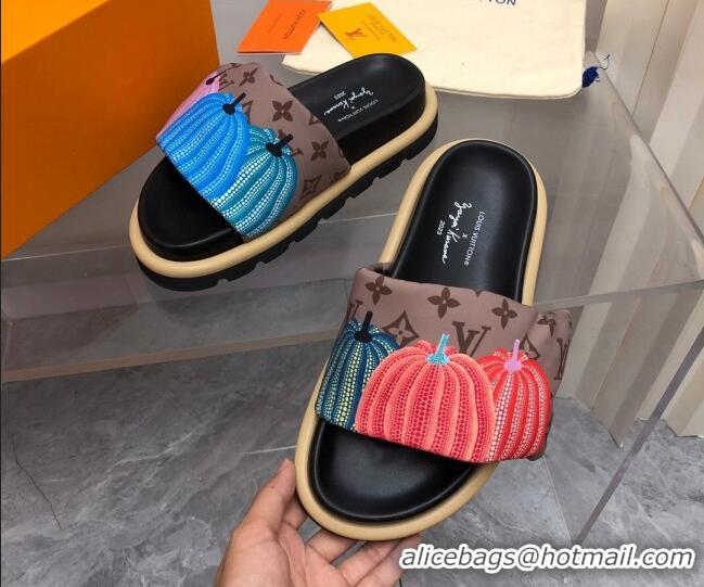 Best Product Louis Vuitton Pumpkin Pool Pillow Flat Comfort Slide Sandals Monogram Reverse 607112