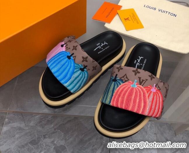 Best Product Louis Vuitton Pumpkin Pool Pillow Flat Comfort Slide Sandals Monogram Reverse 607112