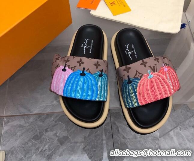 Best Product Louis Vuitton Pumpkin Pool Pillow Flat Comfort Slide Sandals Monogram Reverse 607112