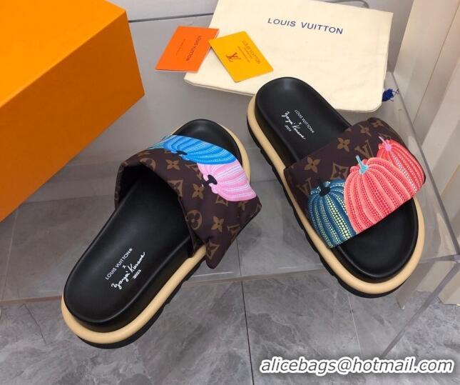 Purchase Louis Vuitton Pumpkin Pool Pillow Flat Comfort Slide Sandals Brown Monogram 607114