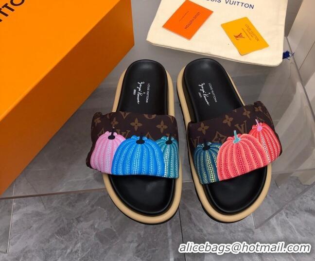 Purchase Louis Vuitton Pumpkin Pool Pillow Flat Comfort Slide Sandals Brown Monogram 607114