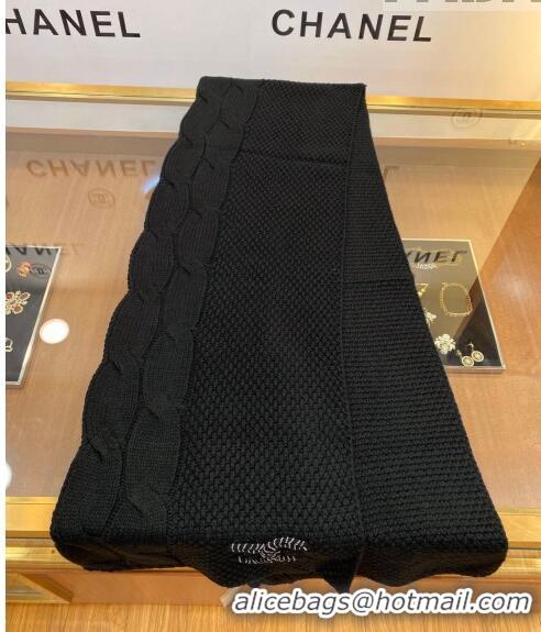 Promotional Chanel Knit Scarf 35x255cm 013180 Black 2023