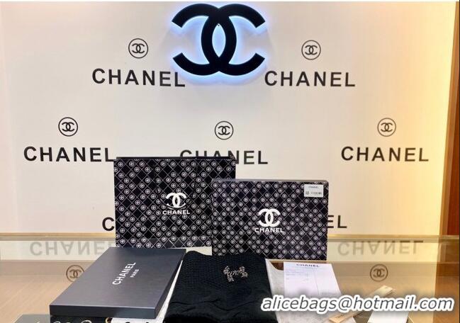 Promotional Chanel Knit Scarf 35x255cm 013180 Black 2023