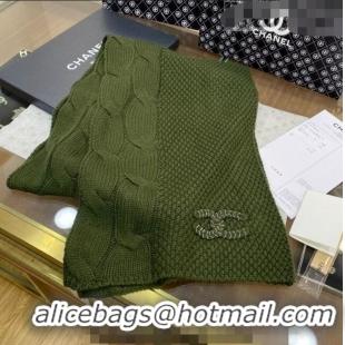 Reasonable Price Chanel Knit Scarf 35x255cm 013180 Green 2023