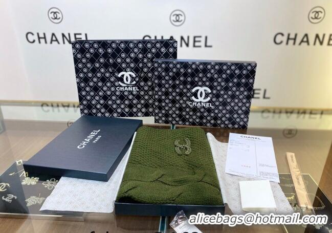 Reasonable Price Chanel Knit Scarf 35x255cm 013180 Green 2023