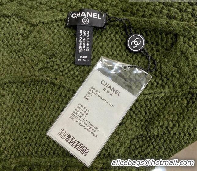 Reasonable Price Chanel Knit Scarf 35x255cm 013180 Green 2023