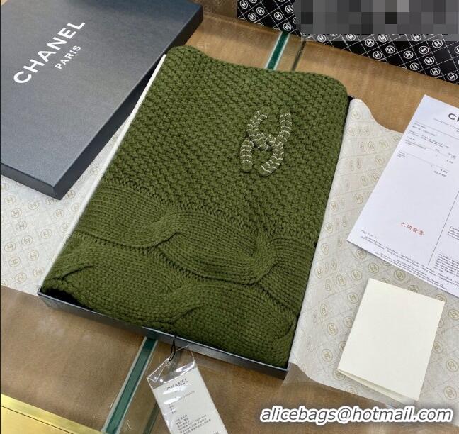 Reasonable Price Chanel Knit Scarf 35x255cm 013180 Green 2023