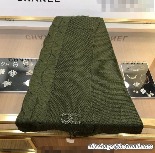 Reasonable Price Chanel Knit Scarf 35x255cm 013180 Green 2023