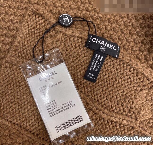 Unique Grade Chanel Knit Scarf 35x255cm 013180 Brown 2023