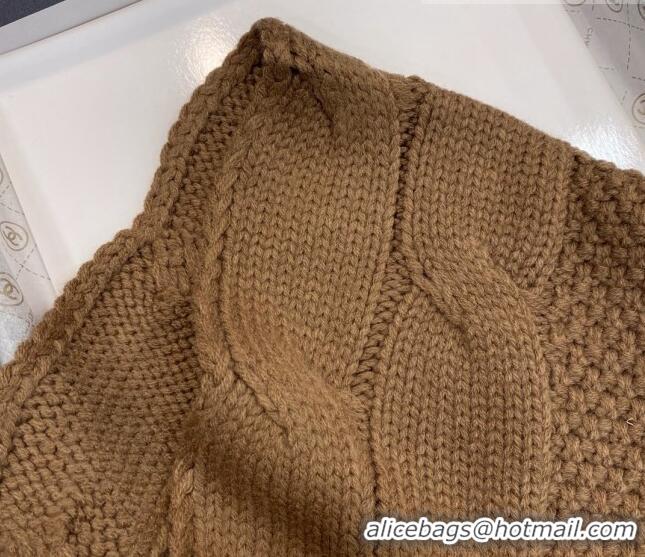 Unique Grade Chanel Knit Scarf 35x255cm 013180 Brown 2023