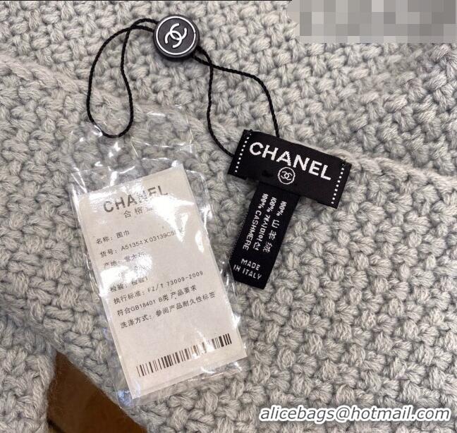 Buy Inexpensive Chanel Knit Scarf 30x190cm 013185 Light Grey 2023