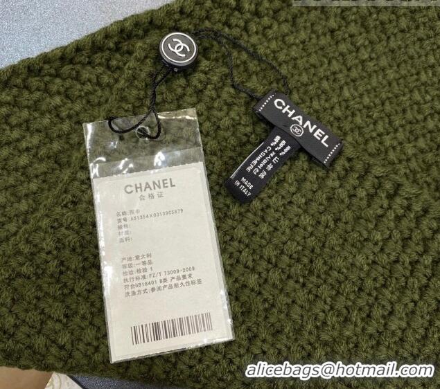 Buy Inexpensive Chanel Knit Scarf 30x190cm 013185 Green 2023