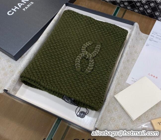 Buy Inexpensive Chanel Knit Scarf 30x190cm 013185 Green 2023