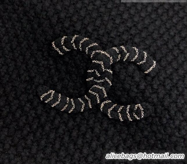 Top Design Chanel Knit Scarf 30x190cm 013185 Black 2023