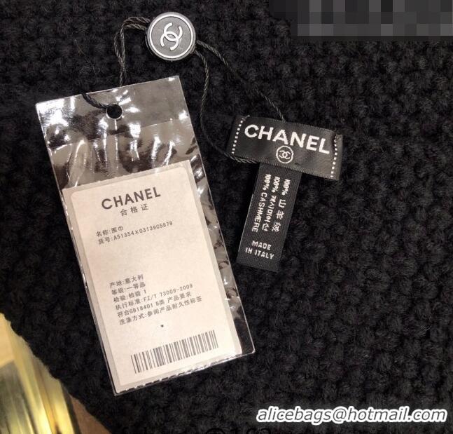 Top Design Chanel Knit Scarf 30x190cm 013185 Black 2023