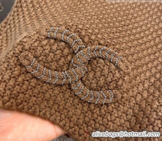 Super Quality Chanel Knit Scarf 30x190cm 013185 Brown 2023