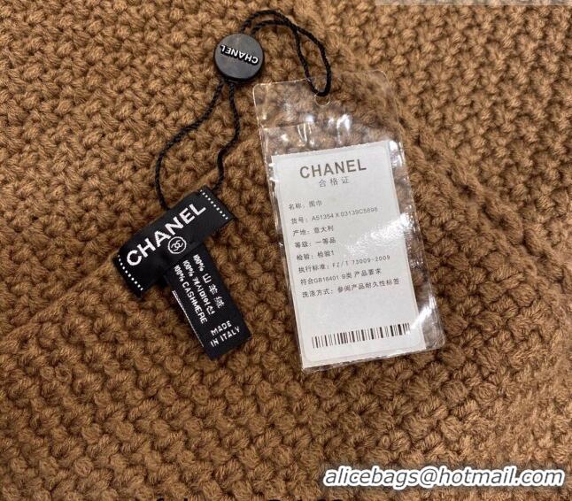 Super Quality Chanel Knit Scarf 30x190cm 013185 Brown 2023