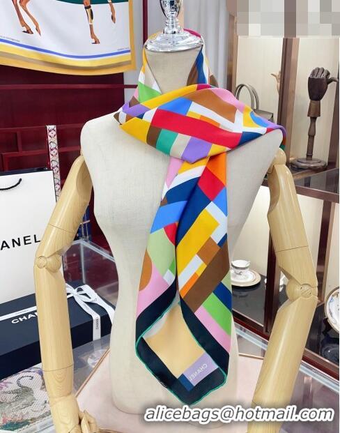 Best Quality Chanel Silk Square Scarf 90cm 021589 Yellow/Multicolor 2023