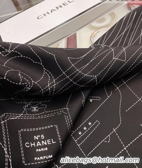 Classic Specials Chanel Silk Sqaure Scarf 90x90cm AA8381 Black 2023